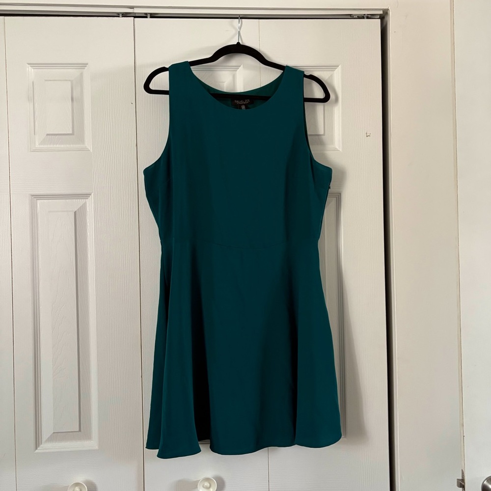 Rachel Zoe deep teal fit n flare cocktail dress